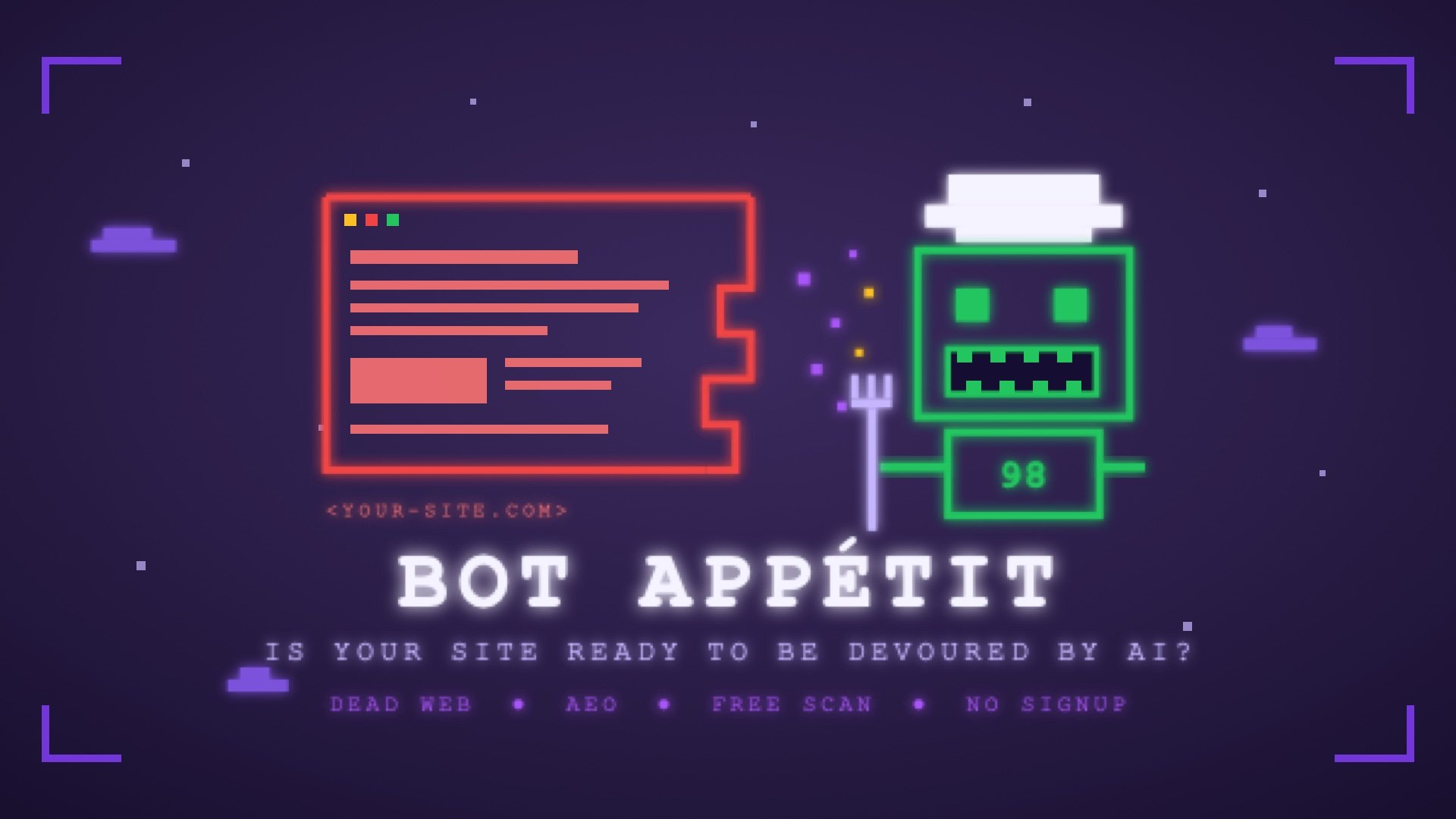 Bot Appétit: Das Internet ist (größtenteils) tot, AEO frisst den Rest — und wir haben einen kostenlosen Scanner dafür gebaut