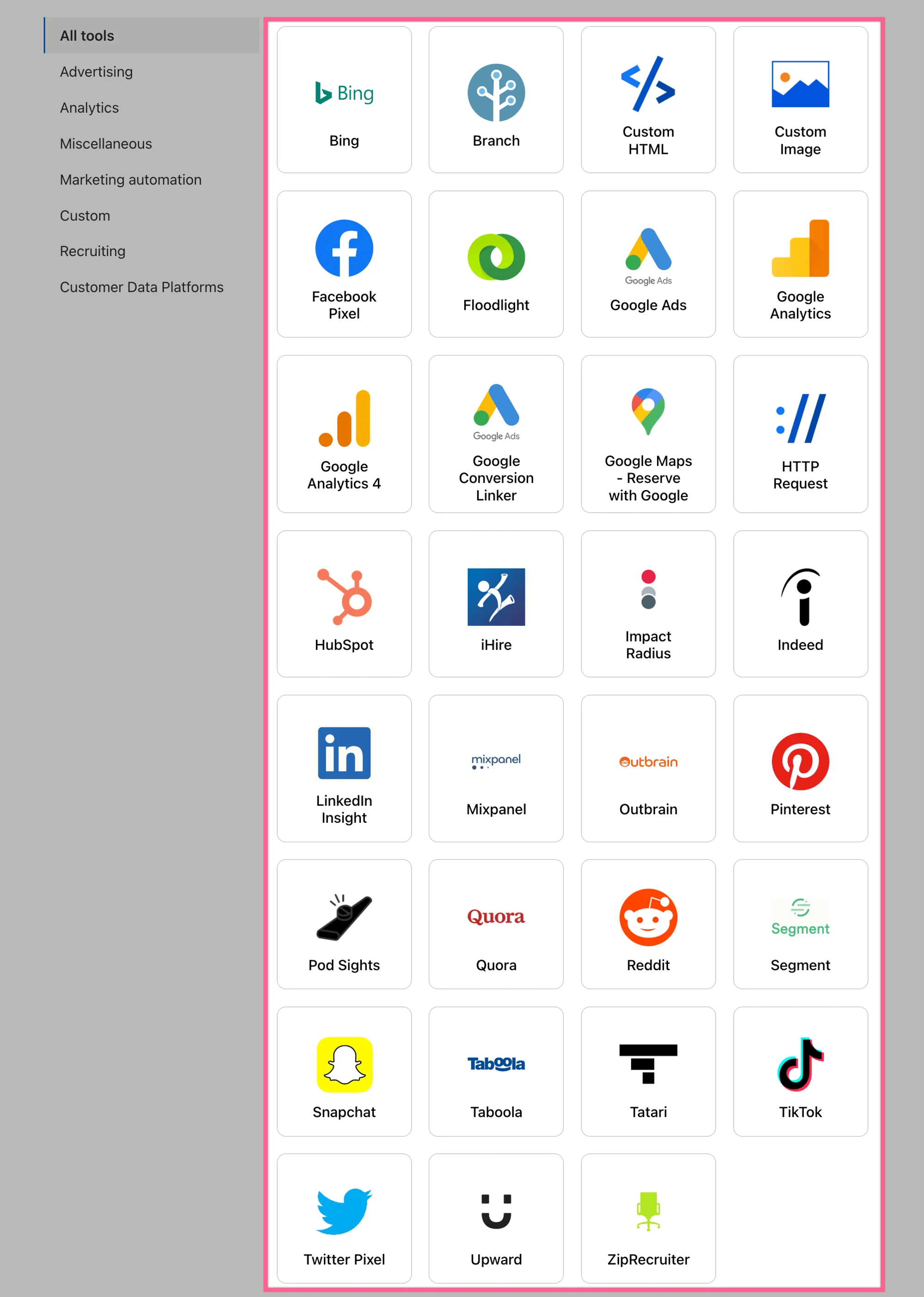 Añadir una nueva herramienta en Cloudflare Zaraz