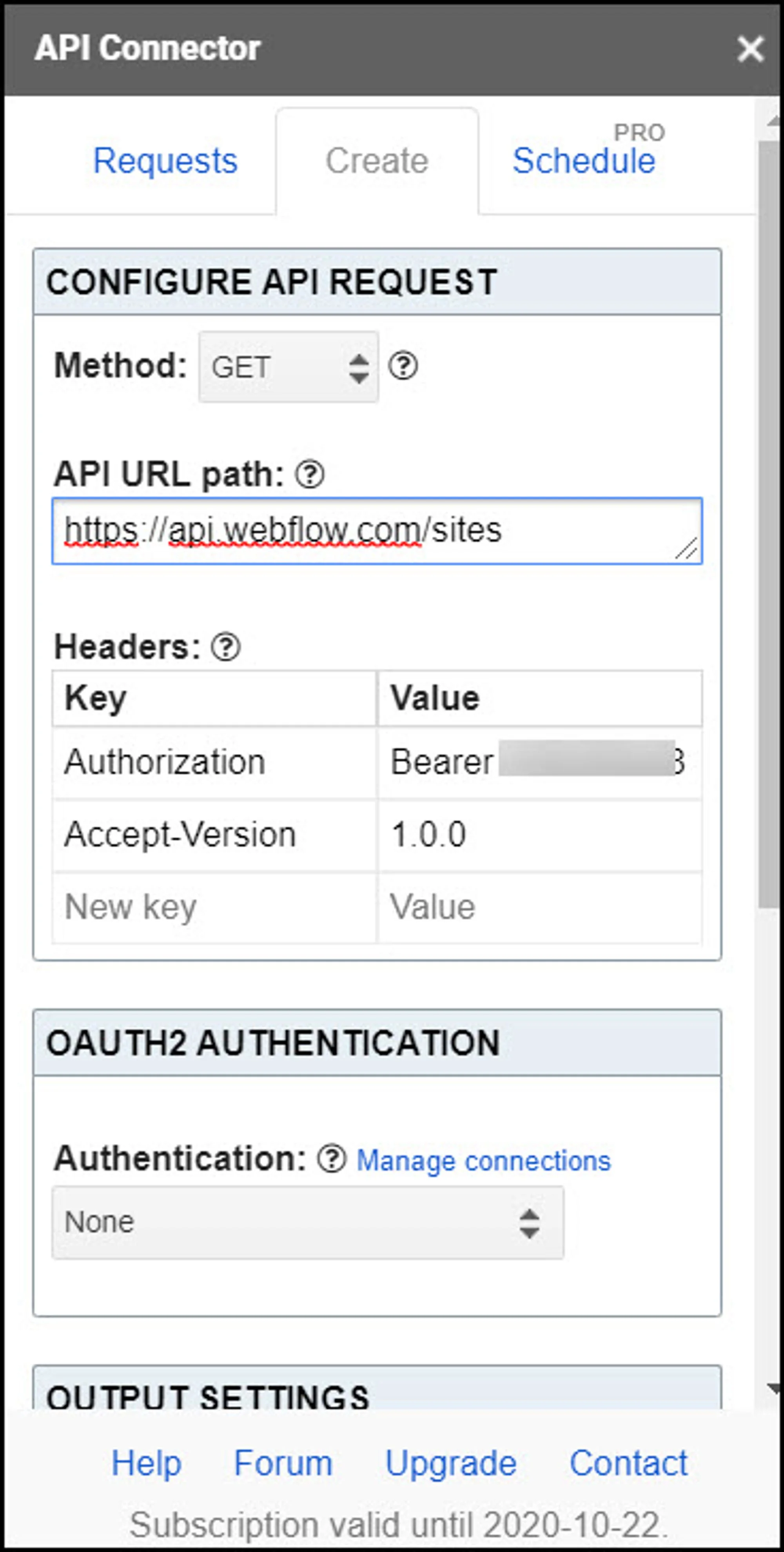 Webflow APi Token Setup