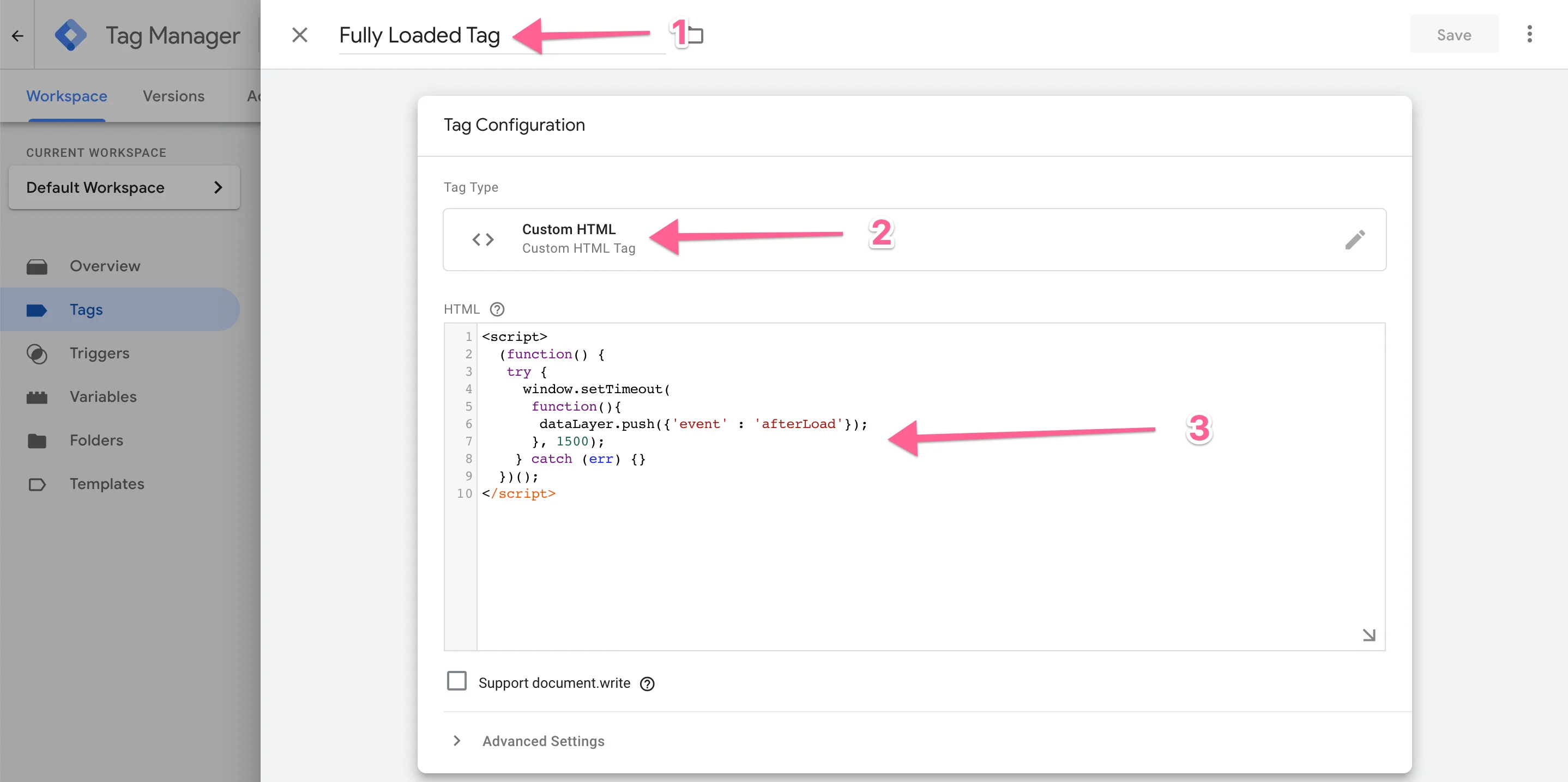 Fully-Loaded-Tag im Google Tag Manager