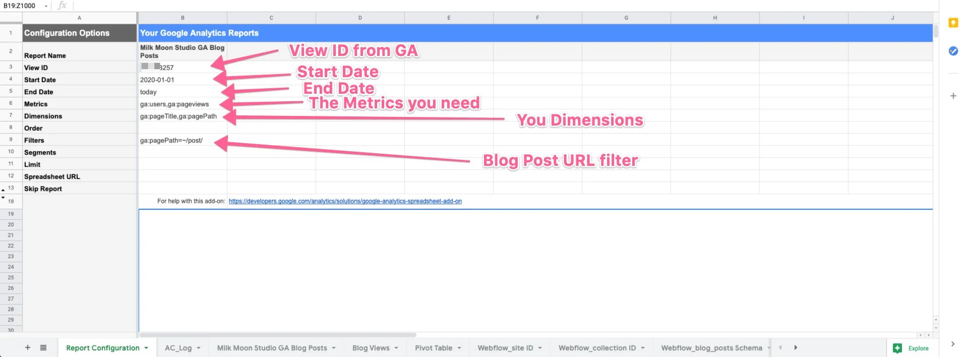 Google Sheet Analytics Configuration