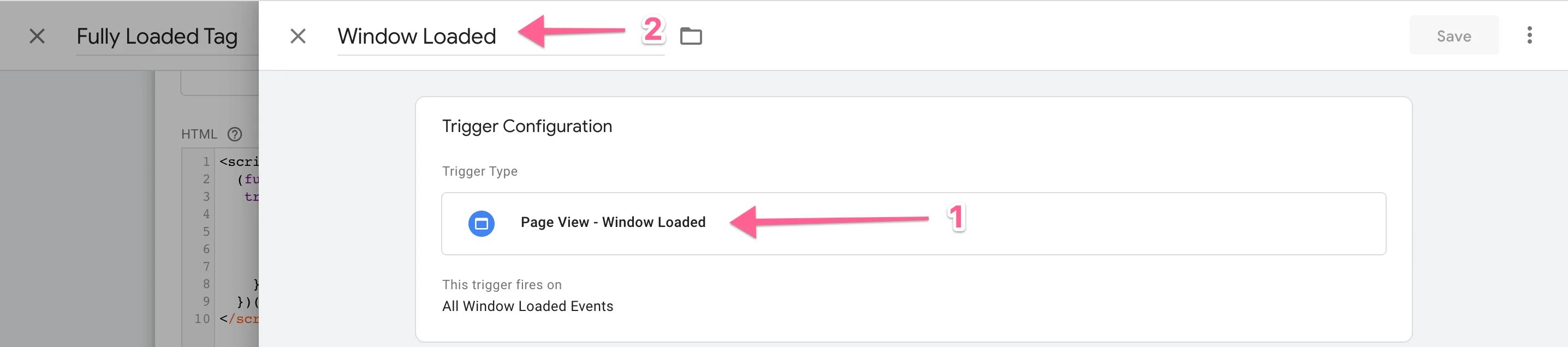 Window Loaded Trigger in Tag Manager