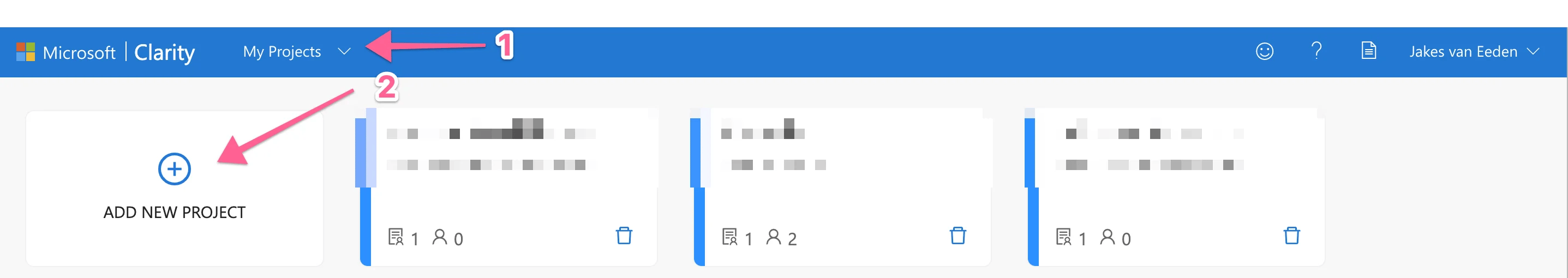 New Microsoft Clarity Project