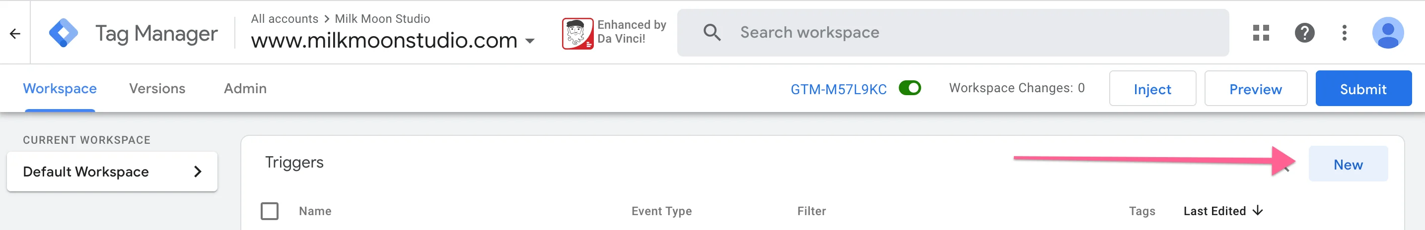Create a new trigger