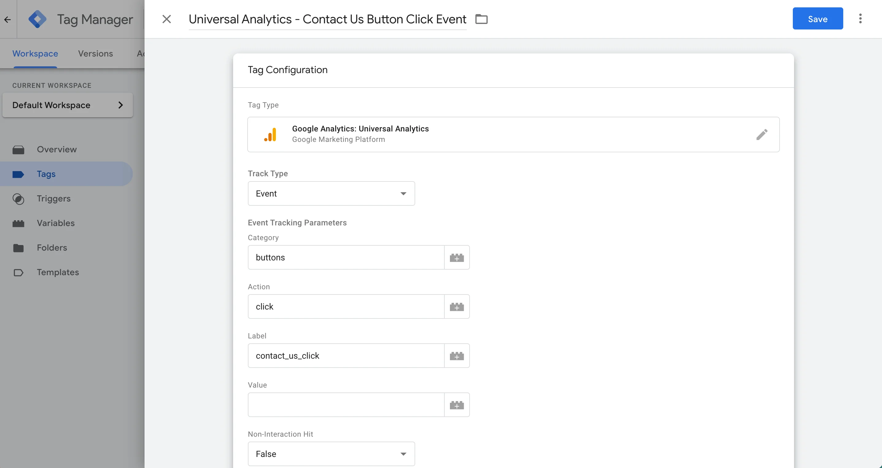 Create a Universal Analytics Event