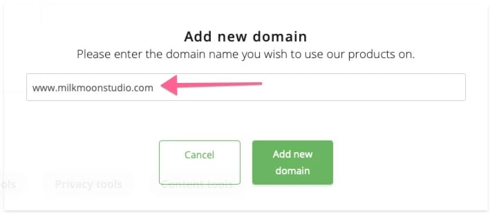 Add Domain to ShareThis
