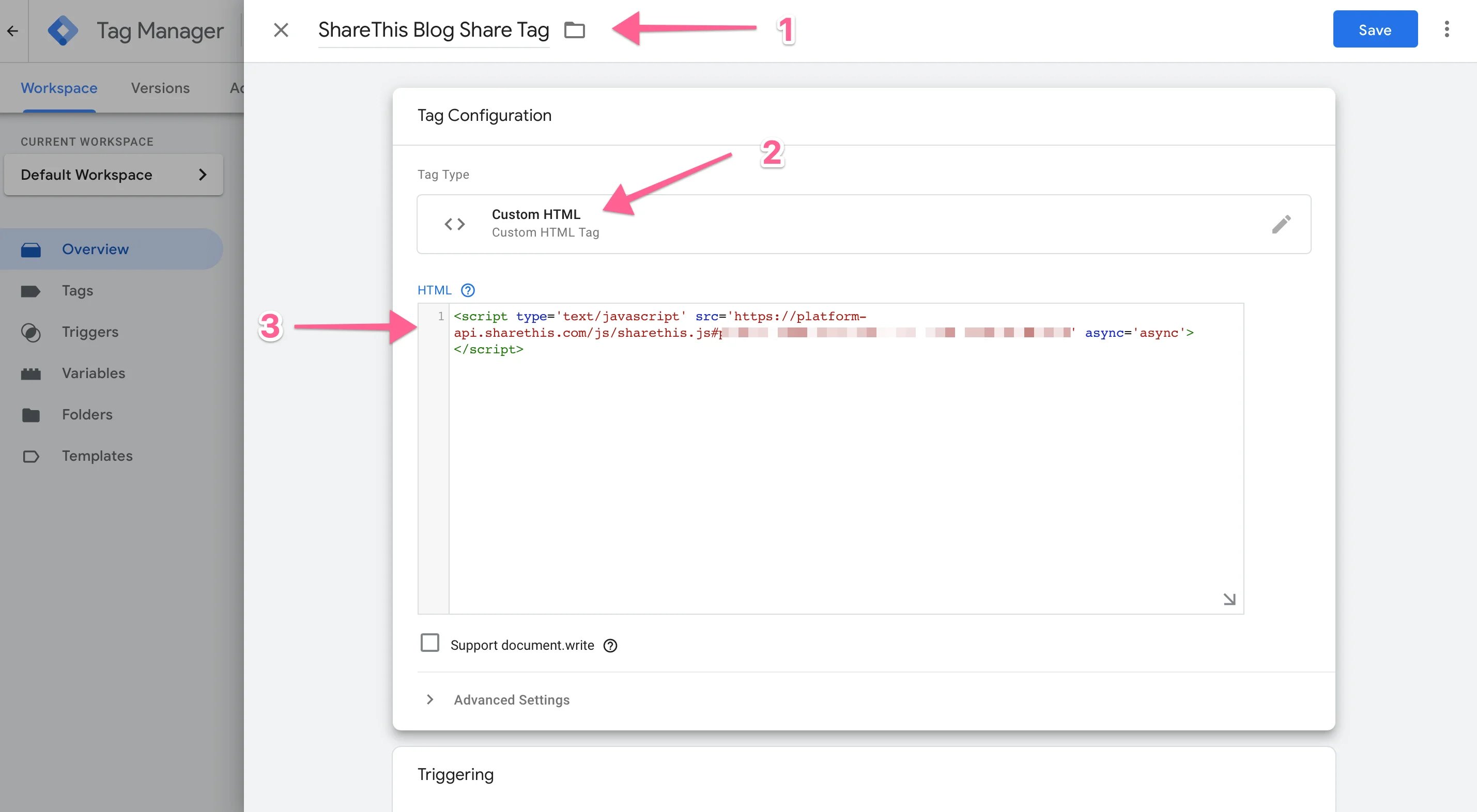 Add ShareThis to Tag Manager