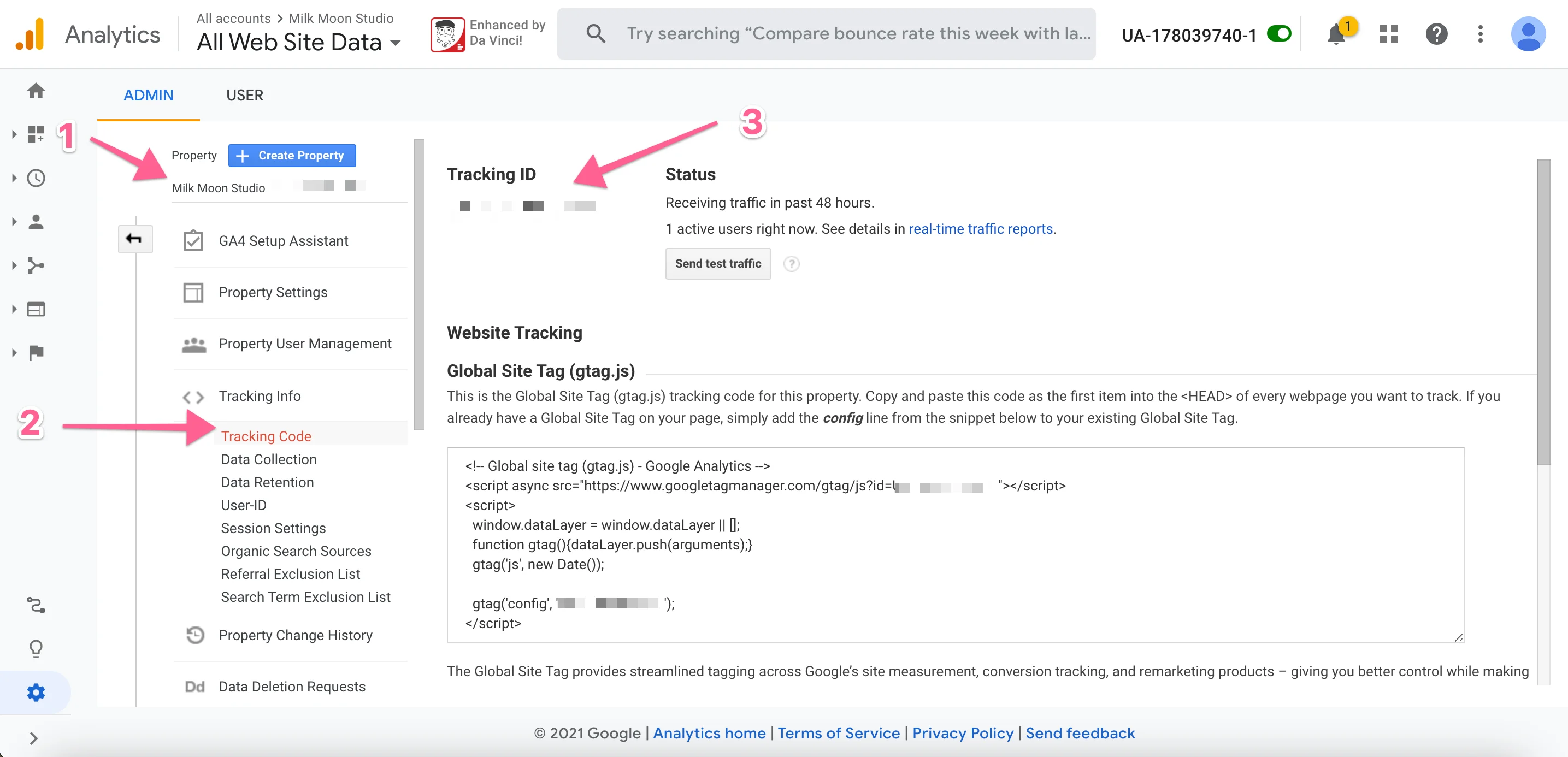 Universal Analytics Tracking ID