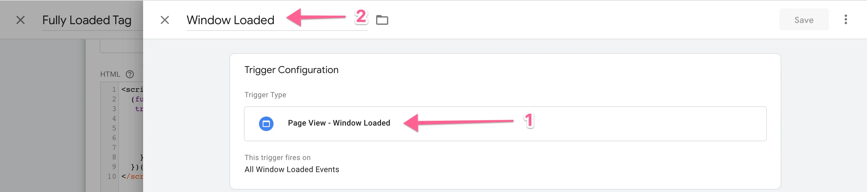 Window Loaded Trigger in Tag Manager