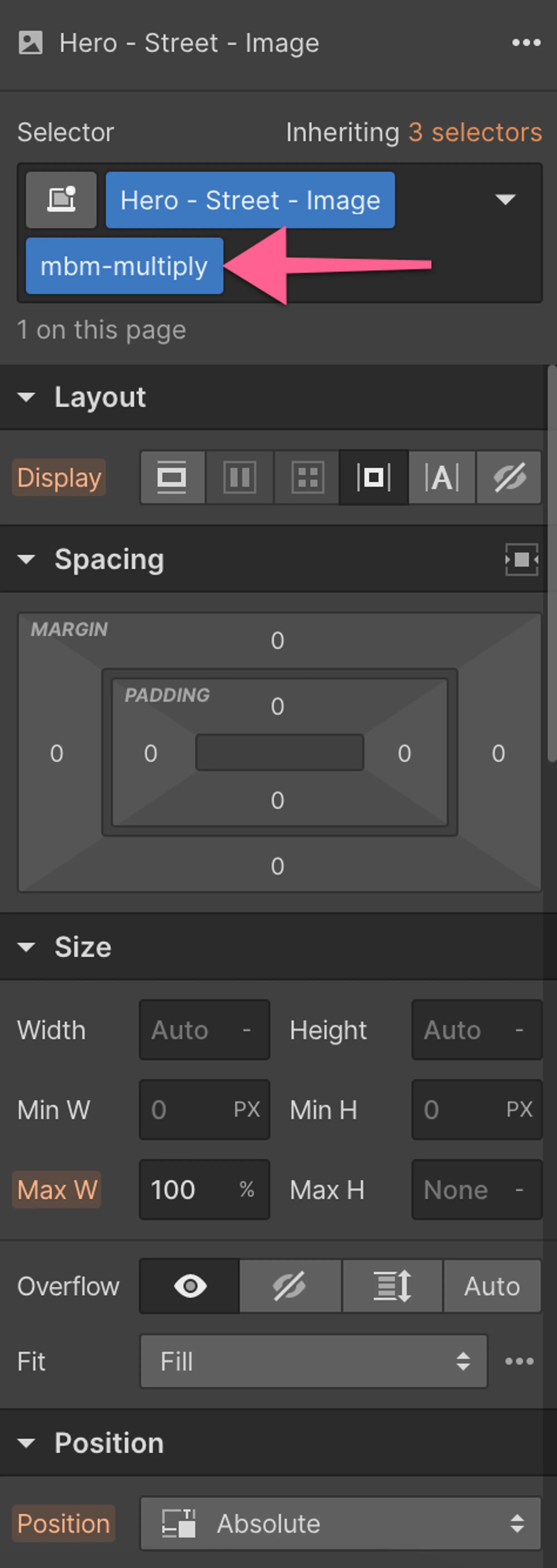 Add the blend mode combo class