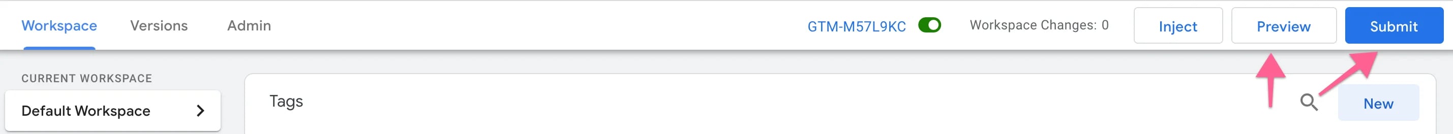 Submit and publish the Tag Manager container