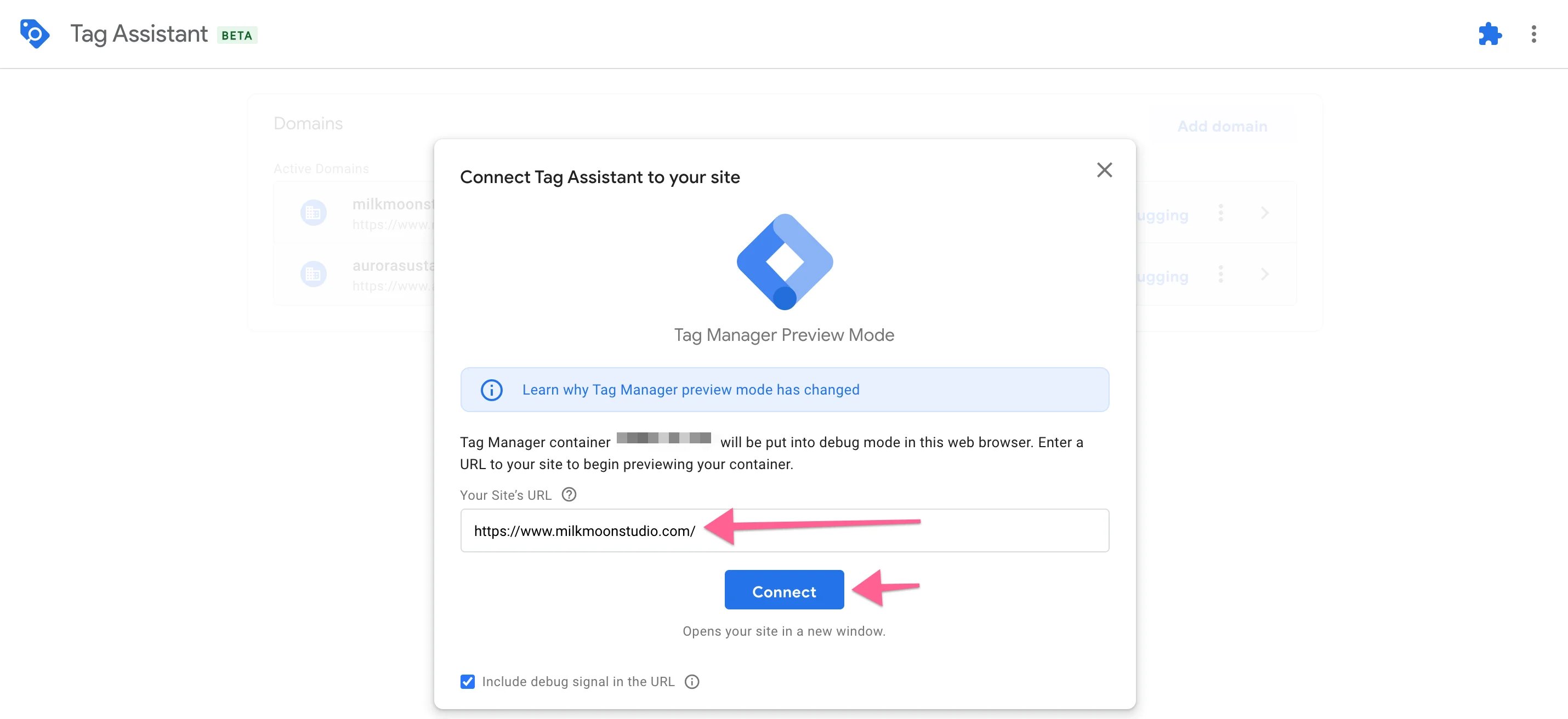 Test the trigger with Tag Assistant