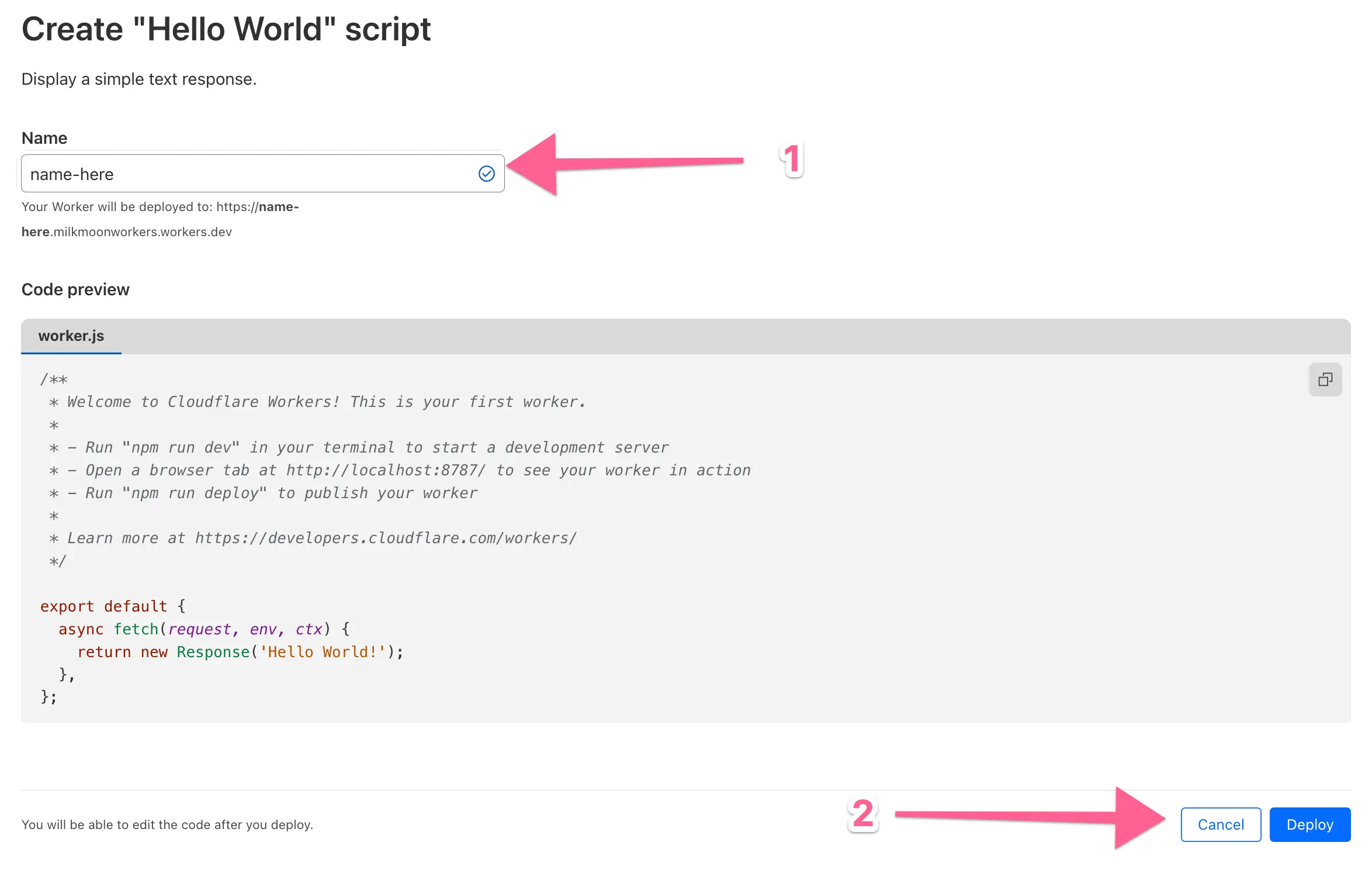 Name the Cloudflare Worker