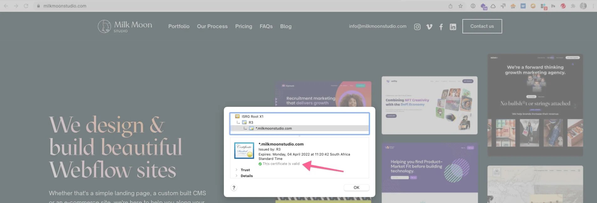 Check the SSL certificate