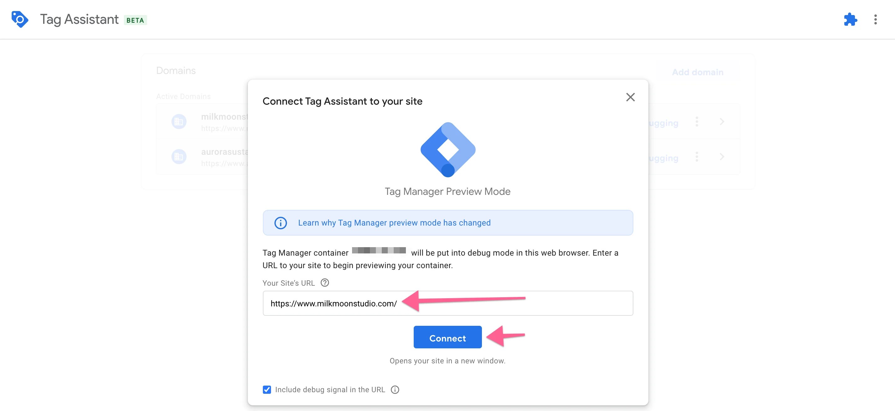 Test the trigger with Tag Assistant