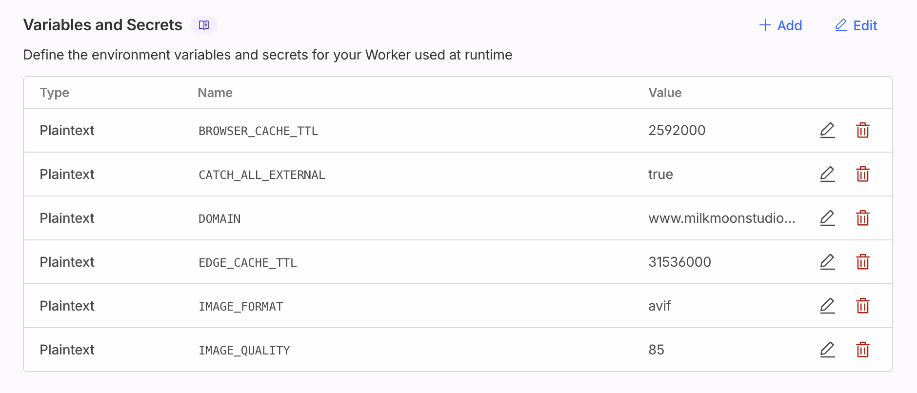Webflow worker variable example in Cloudflare worker